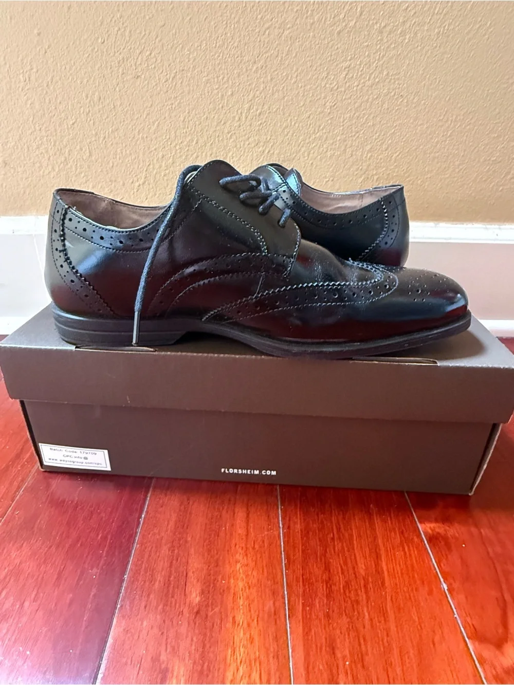 Florsheim Black Brogue Derby Lace-Up Shoes - Men